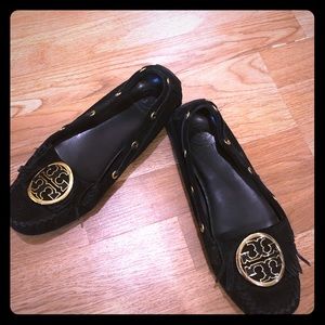 Tory Burch | Black Suede Moccasins